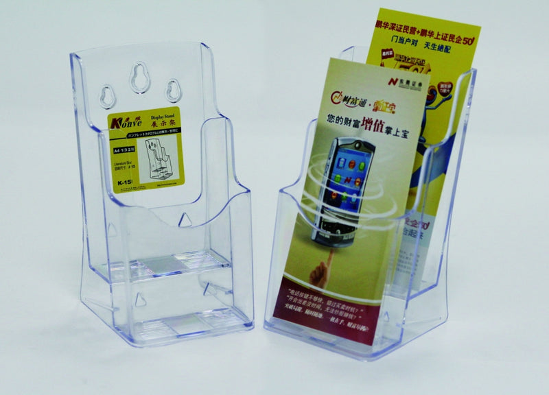 Display Plastic pentru Broșuri de Birou sau Perete 2 x 1/3 A4 Kejea
