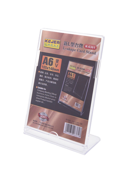 Display Plastic pentru Pliante Forma L A6 Portrait Kejea