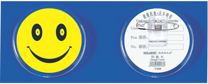 Ecuson Rotund din Plastic Smile cu Ac și Clips D55 mm Kejea