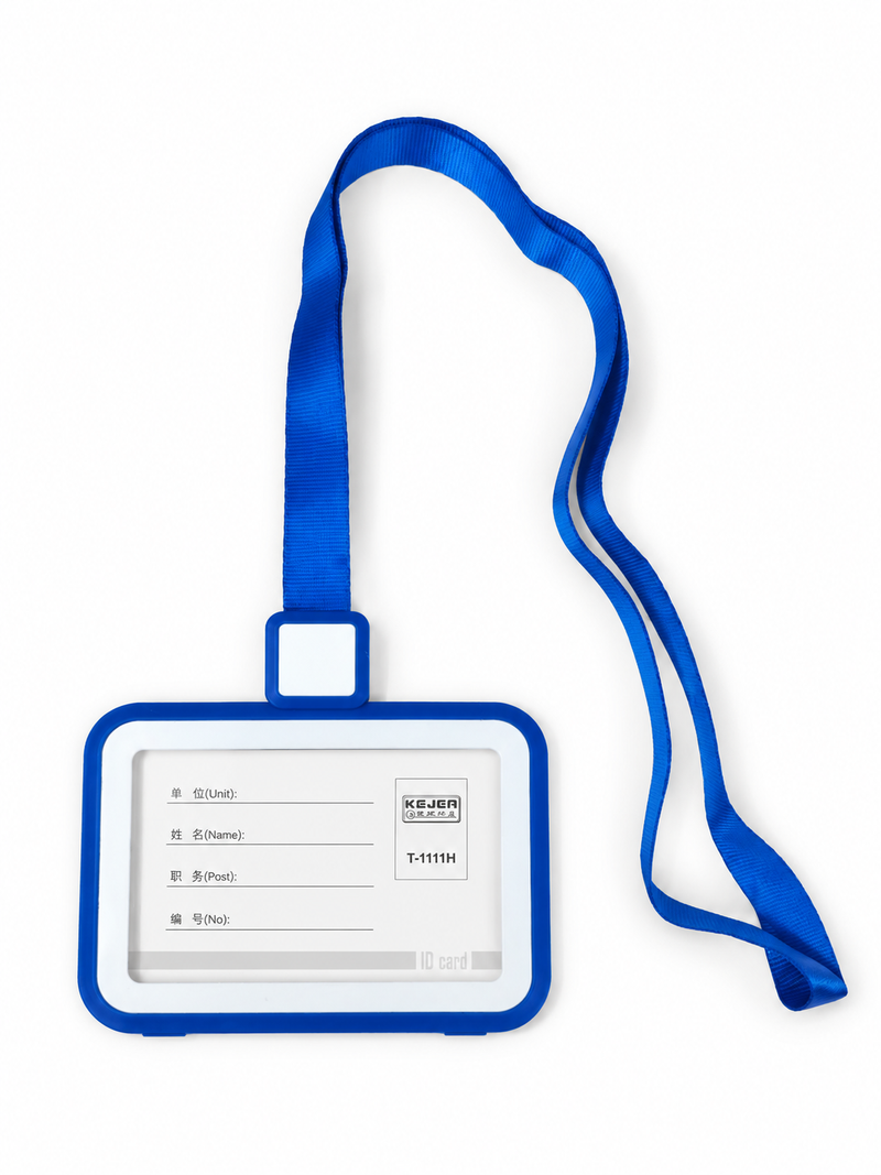Buzunar PP cu Lanyard pentru Carduri 85 x 54 mm Set 5 Bucăți Kejea Albastru