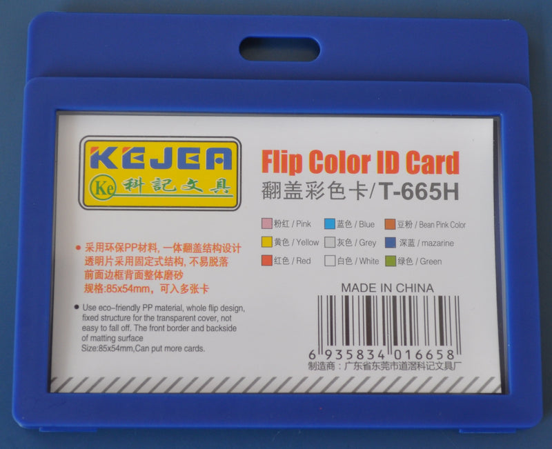 Suport PP Rigid Bleumarin cu Deschidere 180° pentru Carduri 85 x 55 mm Orizontal Set 5 Bucăți Kejea