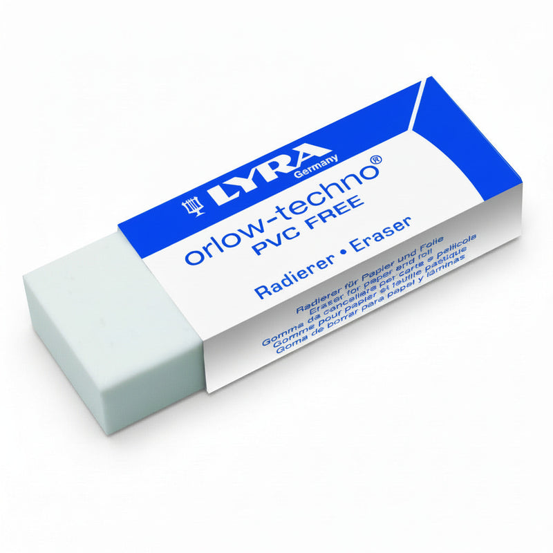 Radiera plastic LYRA Orlow Techno, 62x22x12mm, PVC free - alba