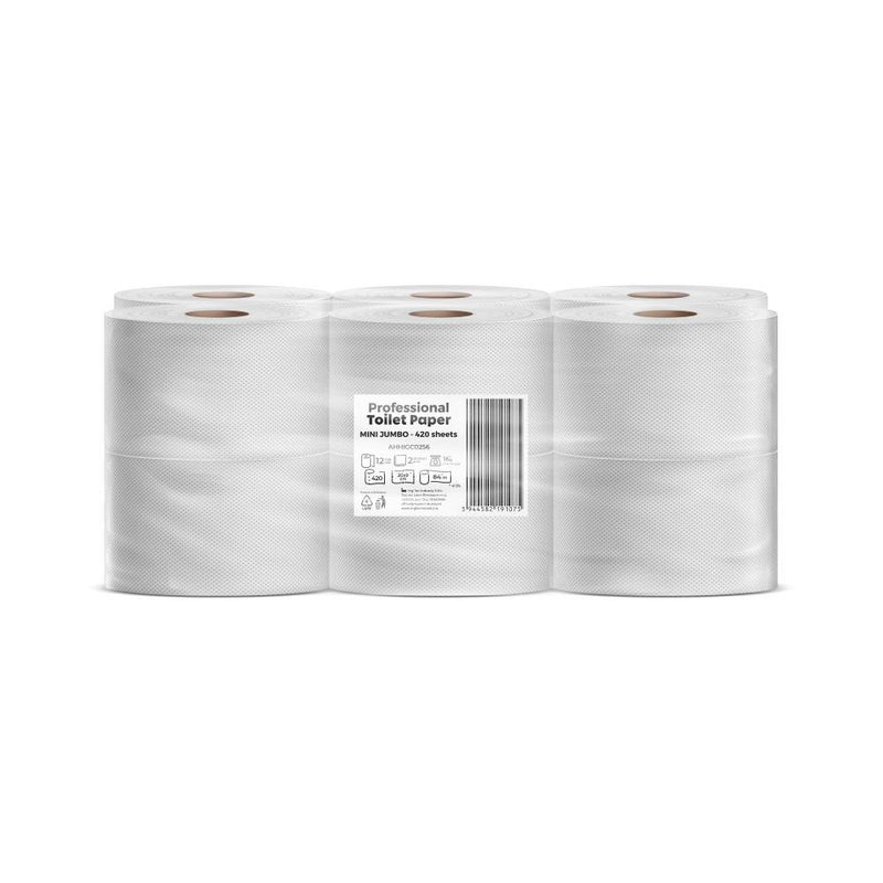 Hartie igienica Mini Jumbo Esentis 2 straturi - 12 role Care, 84 m, 420 foi