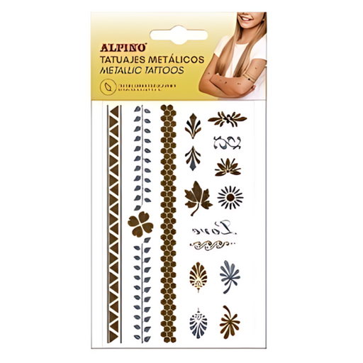 Set Tatuaje Temporare Metalice Party Auriu/Argintiu Alpino