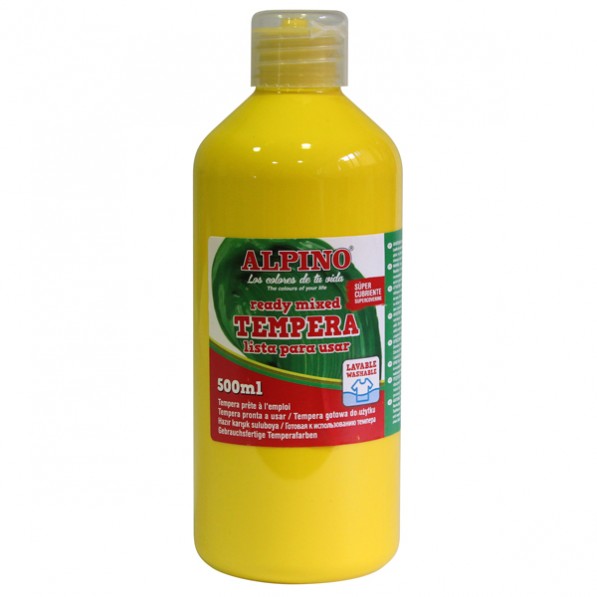 Tempera Lavabilă 500 ml Alpino Galben