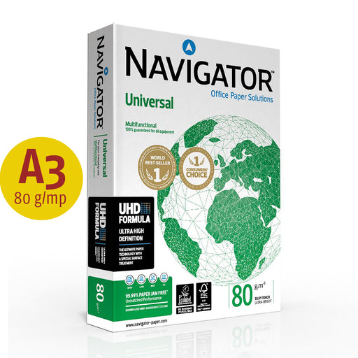 Hârtie copiator Navigator Universal A3 80g, 500 coli/top, cutie 5 topuri
