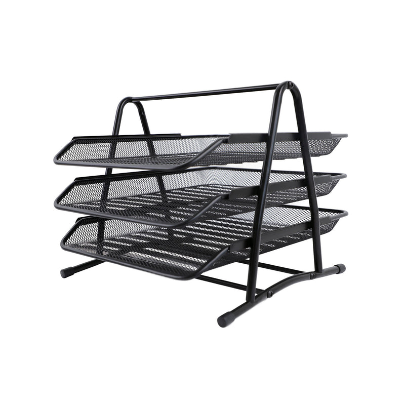 Set 3 Tăvițe Documente Mesh Metal Negru - Generic