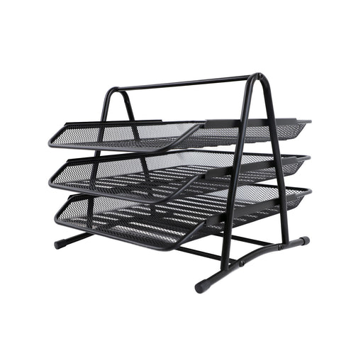 Set 3 Tăvițe Documente Mesh Metal Negru - Generic