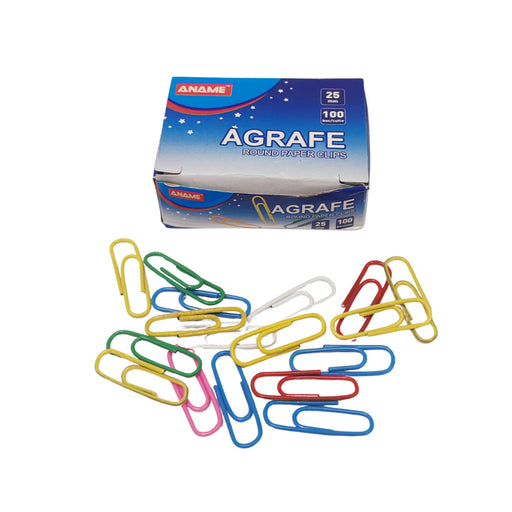 Agrafe Birou 25 mm Colorate 100 buc - Aname