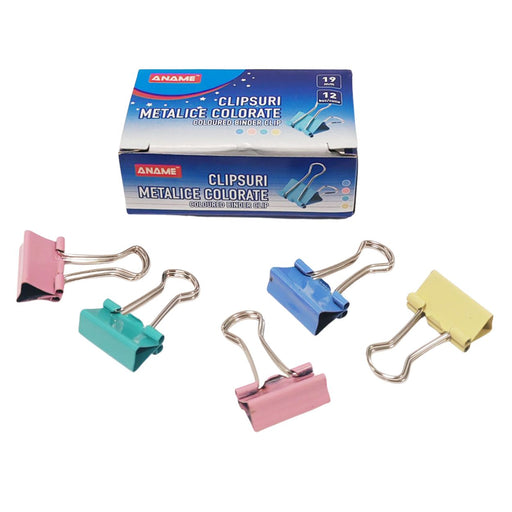 Clipsuri Metalice 19 mm Colorate 12 buc - Aname