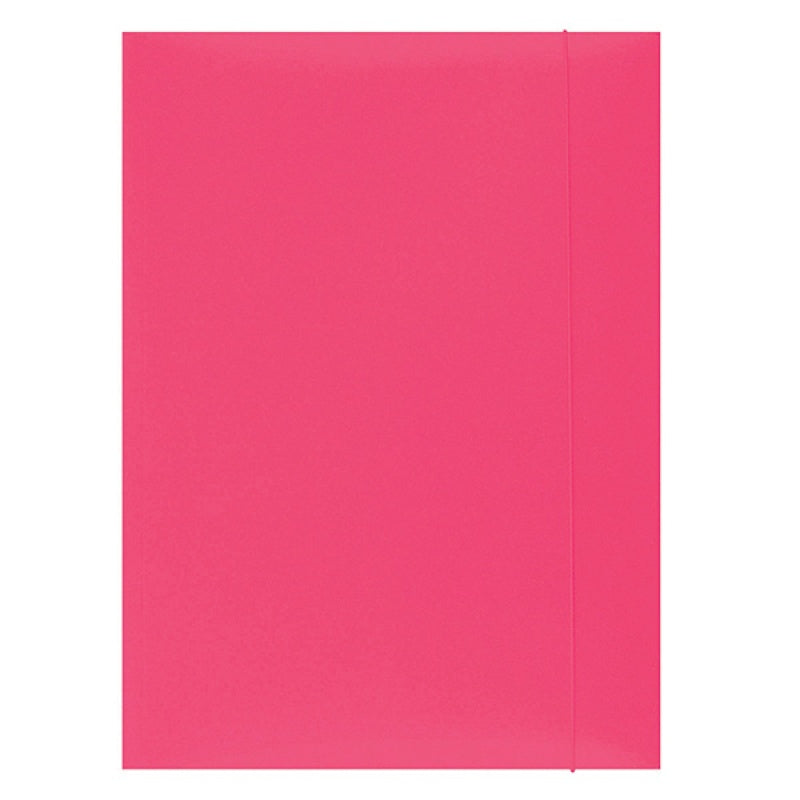 Mapă carton plastifiat Office Products 300gsm cu elastic, A4, culoare roz