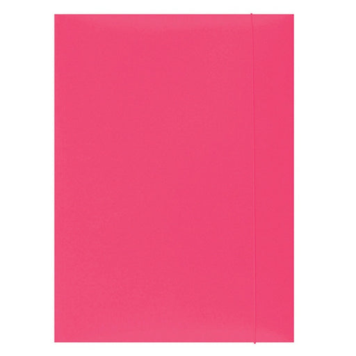 Mapă carton plastifiat Office Products 300gsm cu elastic, A4, culoare roz