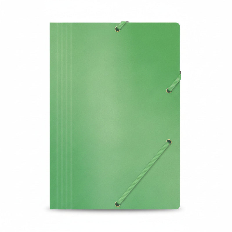 Mapă carton presat cretat Office Products 390gsm cu elastic, A4, culoare verde