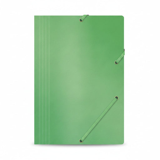 Mapă carton presat cretat Office Products 390gsm cu elastic, A4, culoare verde