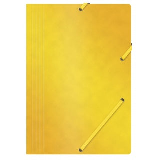 Mapă carton presat cretat Office Products 390gsm cu elastic, A4, culoare galbenă