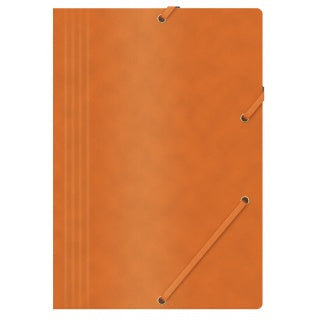 Mapă carton presat cretat Office Products 390gsm cu elastic, A4, culoare portocalie