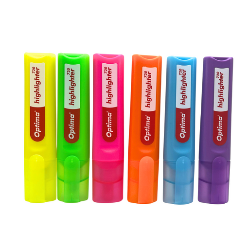Set Textmarkere Optima 720 Vârf Lat 1-4 mm 6 Culori Optima