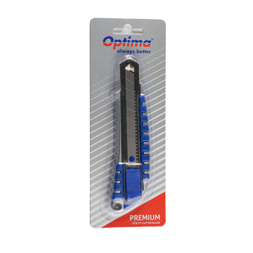 Cutter premium Optima lama 18mm SK5 sina metalica aluminiu rubber grip - imagine produs