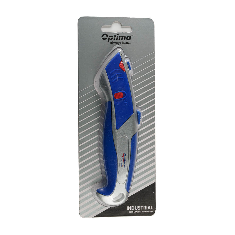 Cutter Industrial Lamă Trapezoidală + 5 Rezerve SK5 Auto-Încărcare Zinc Optima