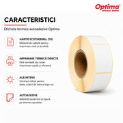 Etichete Termice Autoadezive Albe 38 x 25 mm 1500 Etichete/Rolă Optima