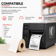 Etichete Termice Autoadezive Albe 38 x 25 mm 1500 Etichete/Rolă Optima