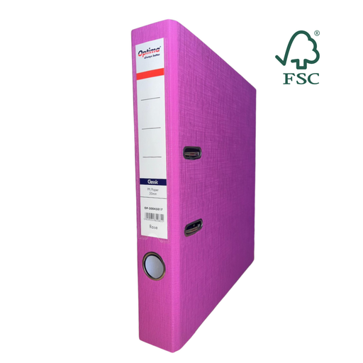 Biblioraft A4 Plastifiat PP/Paper Margine Metalică 50 mm Classic Rose marca Optima pentru organizarea și arhivarea documentelor