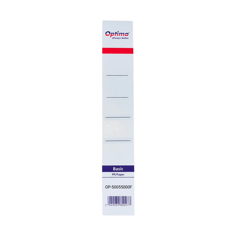 Etichete albe biblioraft Optima 50 mm, set 10 bucăți din carton
