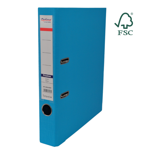 Biblioraft A4 Plastifiat PP/PP Margine Metalică 50 mm Premium Sky Blue marca Optima pentru organizarea și arhivarea documentelor