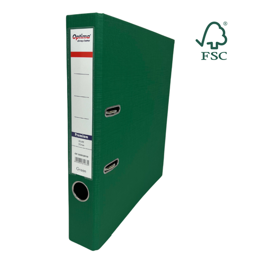 Biblioraft A4 Plastifiat PP/PP Margine Metalică 50 mm Premium Verde marca Optima pentru organizarea și arhivarea documentelor
