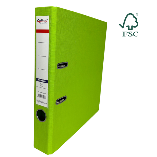Biblioraft A4 Plastifiat PP/PP Margine Metalică 50 mm Premium Verde Deschis marca Optima pentru organizarea și arhivarea documentelor