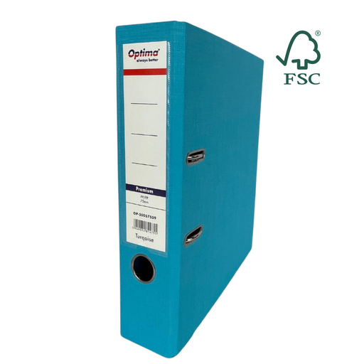 Biblioraft A4 Plastifiat PP/PP Margine Metalică 75 mm Premium Sky Blue marca Optima pentru organizarea și arhivarea documentelor