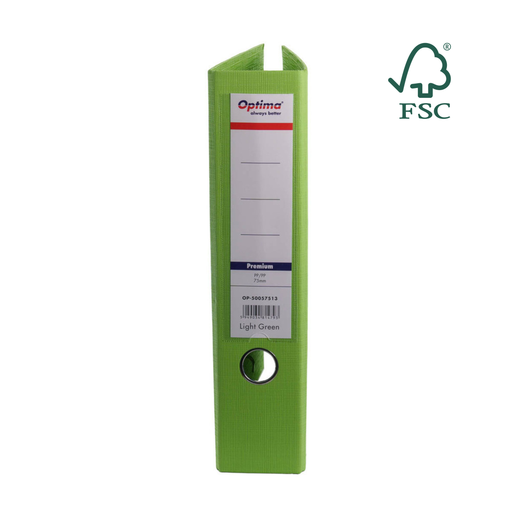 Biblioraft A4 Plastifiat PP/PP Margine Metalică 75 mm Premium Verde Deschis marca Optima pentru organizarea și arhivarea documentelor