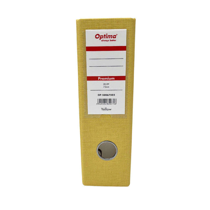 Biblioraft A5 Plastifiat PP/PP 75 mm Premium Galben Optima