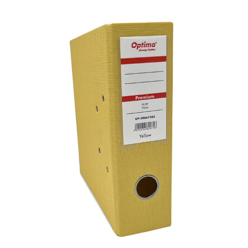 Biblioraft A5 Plastifiat PP/PP 75 mm Premium Galben Optima