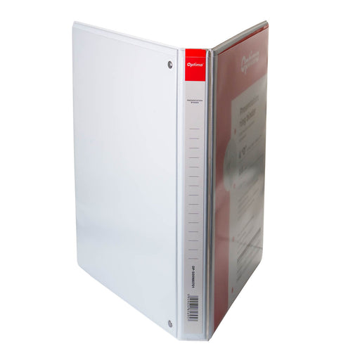 Caiet Mecanic A4, Cu Buzunar, Plastifiat PP, 4 Inele - D16 Mm, Cotor 25MM, Optima - Alb Optima