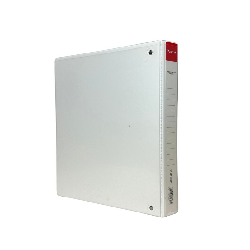 Caiet Mecanic A4, Cu Buzunar, Plastifiat PP, 4 Inele - D25 Mm, Cotor 40MM, Optima - Alb - Optima