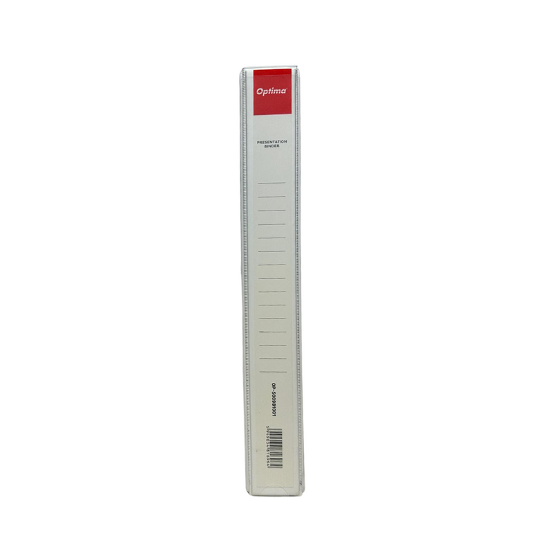 Caiet Mecanic A4, Cu Buzunar, Plastifiat PP, 4 Inele - D25 Mm, Cotor 40MM, Optima - Alb - Optima