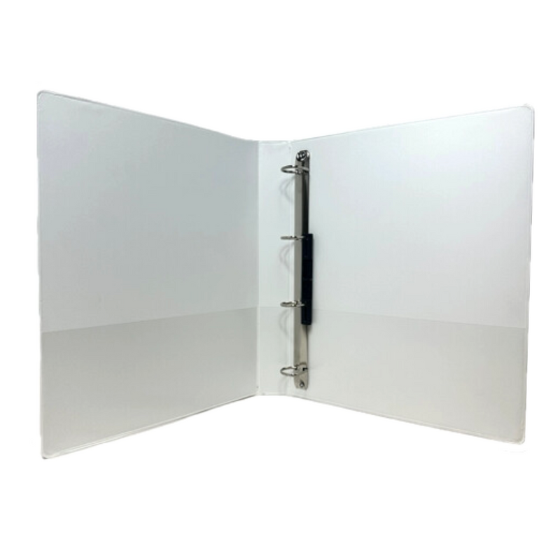 Caiet Mecanic A4, Cu Buzunar, Plastifiat PP, 4 Inele - D25 Mm, Cotor 40MM, Optima - Alb - Optima