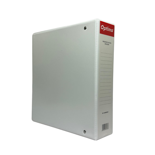 Caiet Mecanic A4, Cu Buzunar, Plastifiat PP, 4 Inele - D50 Mm, Cotor 75MM, Optima - Alb Optima