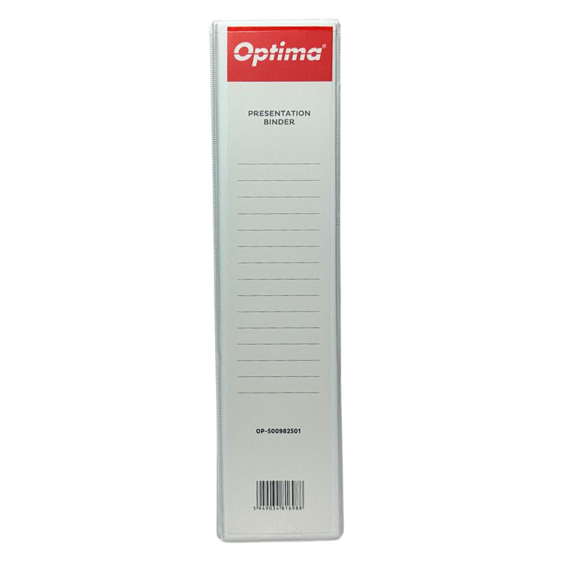 Caiet Mecanic A4, Cu Buzunar, Plastifiat PP, 4 Inele - D50 Mm, Cotor 75MM, Optima - Alb - Optima