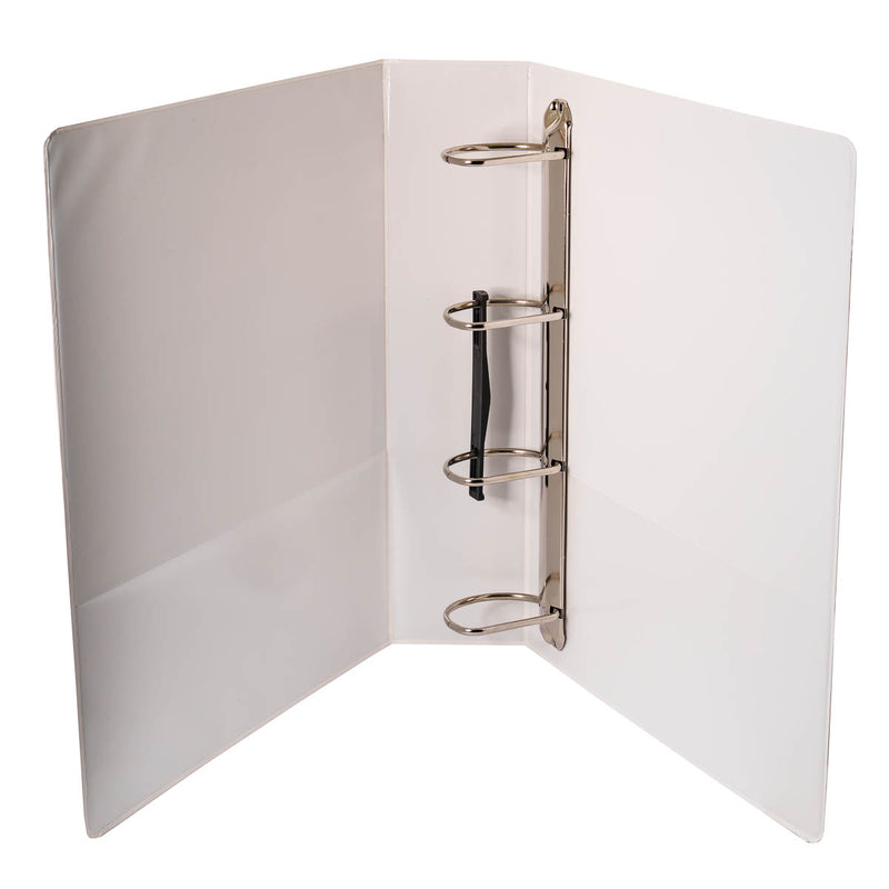 Caiet Mecanic A4, Cu Buzunar, Plastifiat PP, 4 Inele - D50 Mm, Cotor 75MM, Optima - Alb - Optima