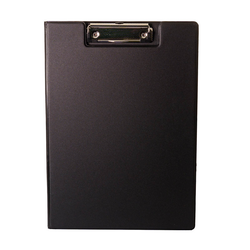 Clipboard Dublu A4 PP, Negru marca Optima cu copertă protectoare și clemă metalică