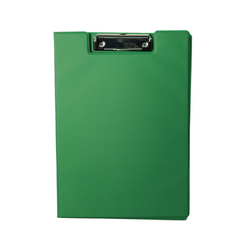 Clipboard Dublu A4 PP, Verde marca Optima cu copertă protectoare și clemă metalică