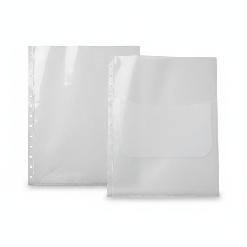 Folii Protecție A4 cu Burduf 20 mm și Clapă Verticală, 180 Microni, 10/set Optima