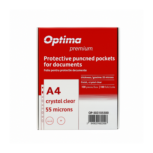 Folii Protecție A5 Classic Cristal, 50 Microni, 100/set Optima