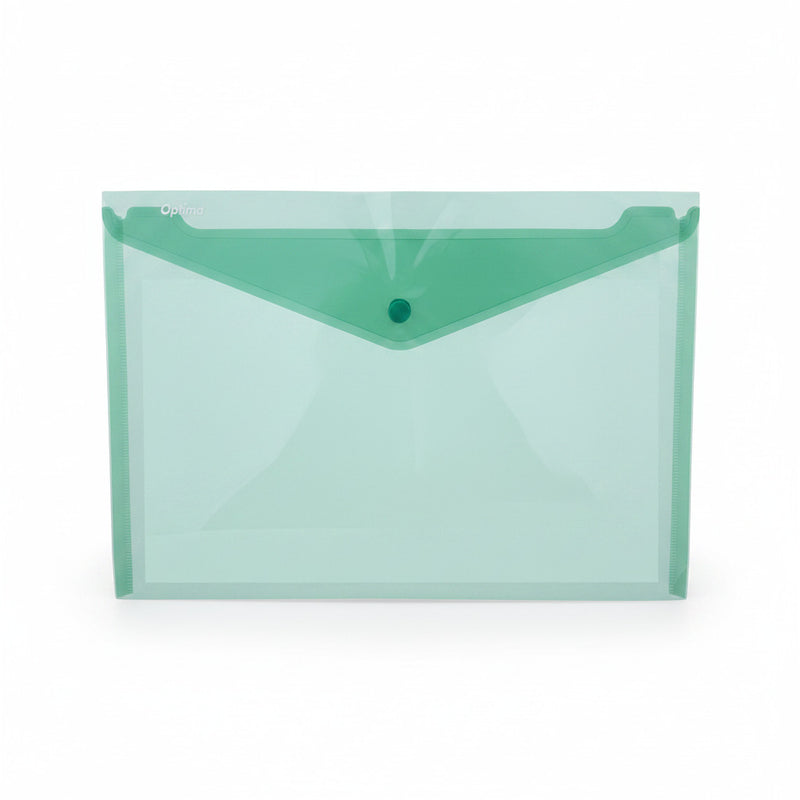 Mapă PP protecție documente A4 landscape verde transparent Optima