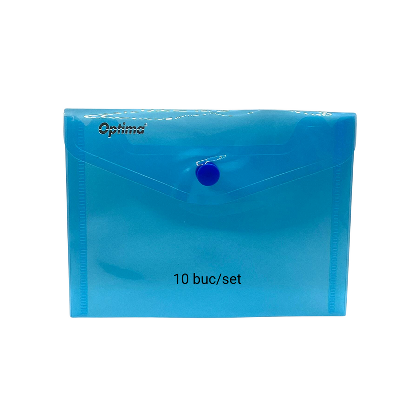 Mapă PP protecție documente A6 landscape albastru transparent Optima