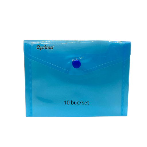 Mapă PP protecție documente A6 landscape albastru transparent Optima