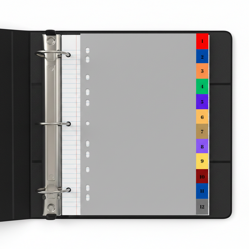 Separator index plastic 1-12 Optima A4+ Extra Wide