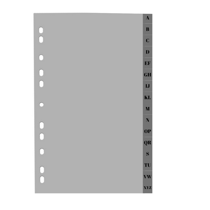 Separator index plastic A-Z Optima 225 x 297 mm